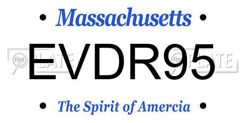 EVDR95 Massachusetts License Plate