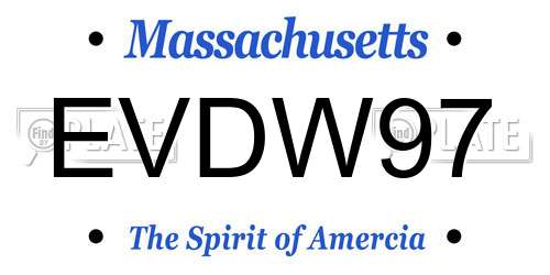 EVDW97 Massachusetts License Plate
