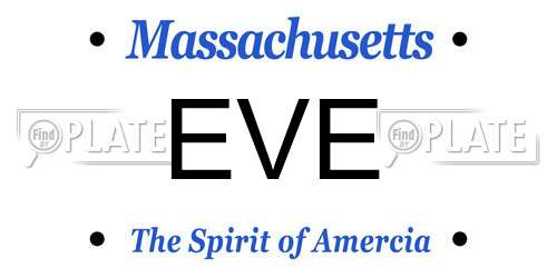 EVE Massachusetts License Plate