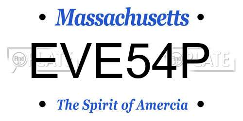 EVE54P Massachusetts License Plate