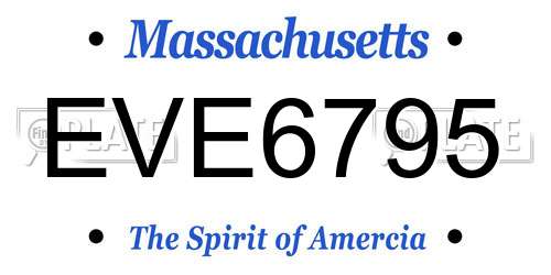 EVE6795 Massachusetts License Plate