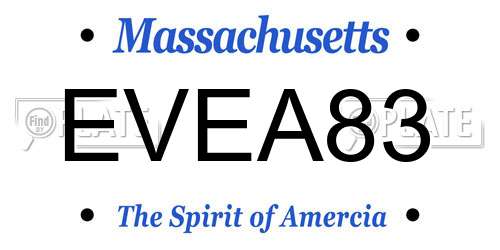 EVEA83 Massachusetts License Plate