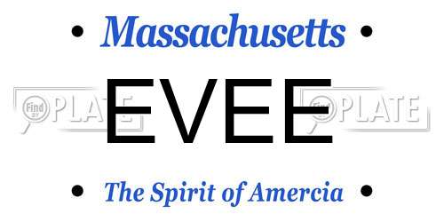 EVEE Massachusetts License Plate