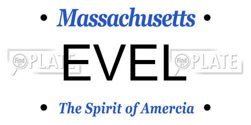 EVEL Massachusetts License Plate