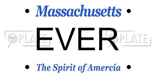 EVER Massachusetts License Plate