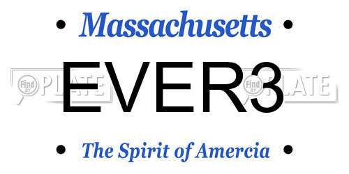 EVER3 Massachusetts License Plate
