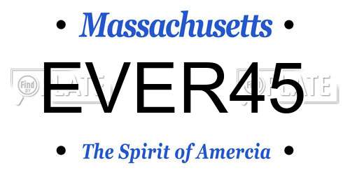 EVER45 Massachusetts License Plate