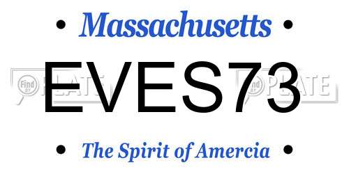 EVES73 Massachusetts License Plate