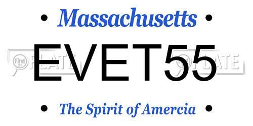 EVET55 Massachusetts License Plate