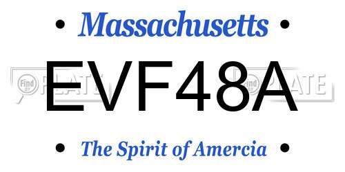 EVF48A Massachusetts License Plate