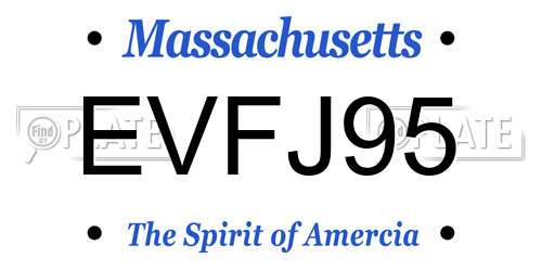 EVFJ95 Massachusetts License Plate
