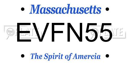 EVFN55 Massachusetts License Plate