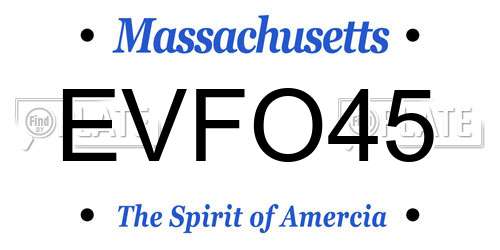 EVFO45 Massachusetts License Plate