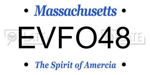 EVFO48 Massachusetts License Plate