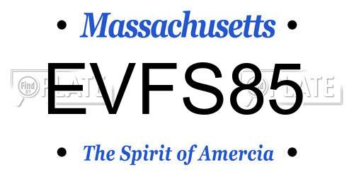 EVFS85 Massachusetts License Plate