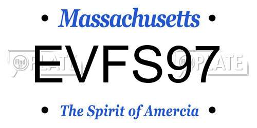 EVFS97 Massachusetts License Plate