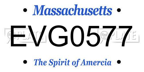EVG0577 Massachusetts License Plate