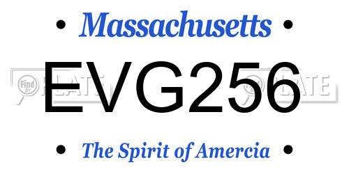 EVG256 Massachusetts License Plate