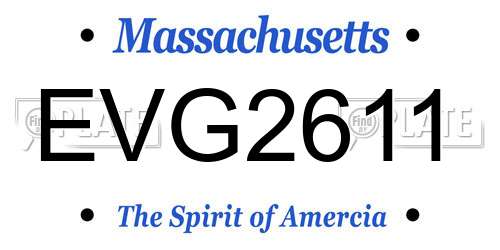 EVG2611 Massachusetts License Plate