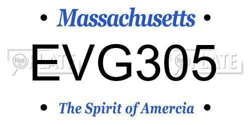 EVG305 Massachusetts License Plate