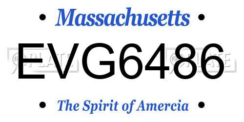 EVG6486 Massachusetts License Plate