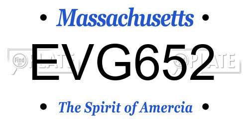 EVG652 Massachusetts License Plate