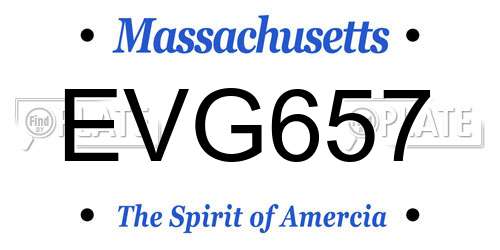 EVG657 Massachusetts License Plate