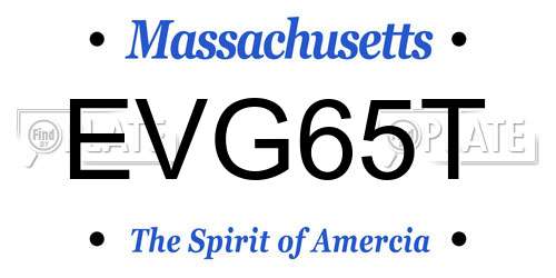 EVG65T Massachusetts License Plate