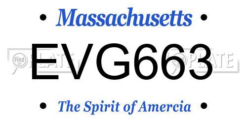 EVG663 Massachusetts License Plate
