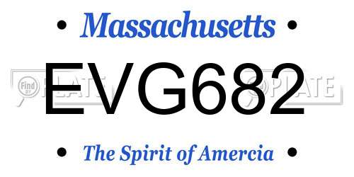 EVG682 Massachusetts License Plate