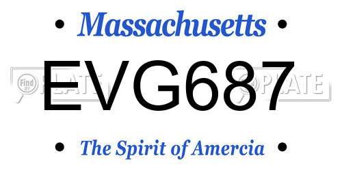 EVG687 Massachusetts License Plate