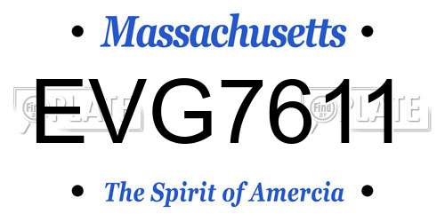 EVG7611 Massachusetts License Plate