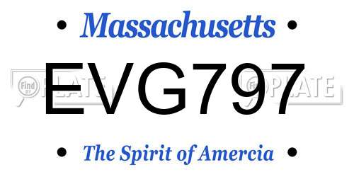 EVG797 Massachusetts License Plate