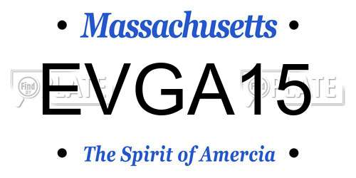 EVGA15 Massachusetts License Plate