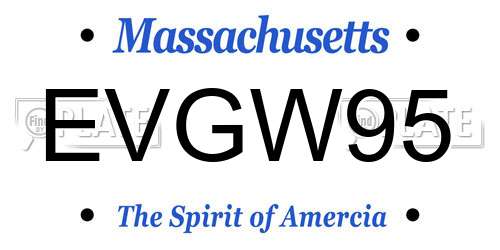 EVGW95 Massachusetts License Plate