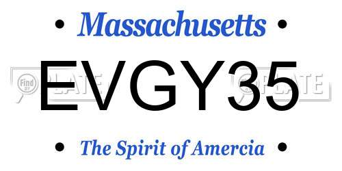 EVGY35 Massachusetts License Plate