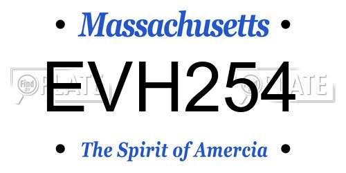 EVH254 Massachusetts License Plate