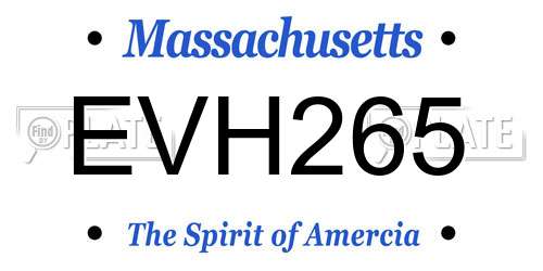 EVH265 Massachusetts License Plate