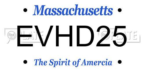 EVHD25 Massachusetts License Plate