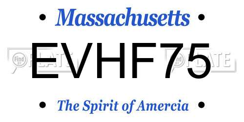 EVHF75 Massachusetts License Plate