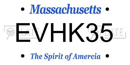 EVHK35 Massachusetts License Plate