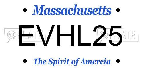 EVHL25 Massachusetts License Plate