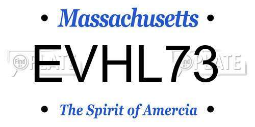 EVHL73 Massachusetts License Plate