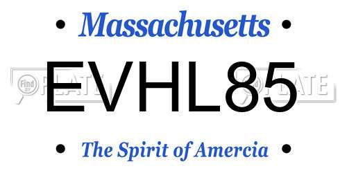 EVHL85 Massachusetts License Plate