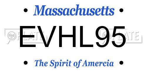 EVHL95 Massachusetts License Plate