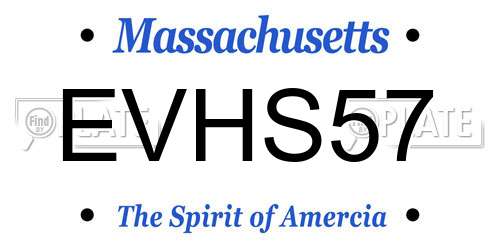 EVHS57 Massachusetts License Plate