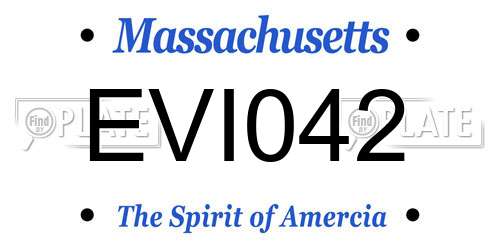 EVI042 Massachusetts License Plate