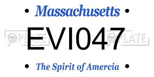 EVI047 Massachusetts License Plate