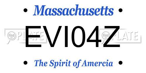 EVI04Z Massachusetts License Plate
