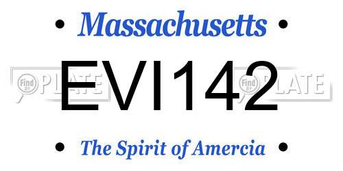 EVI142 Massachusetts License Plate